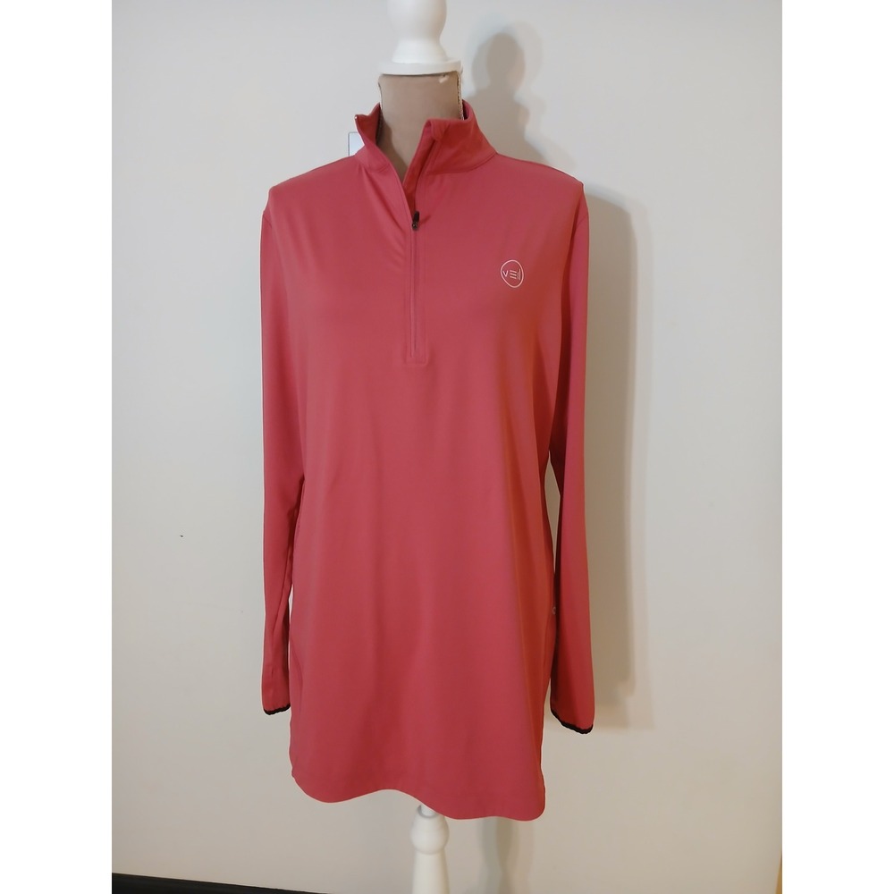Veil Spark Womens Large Pink Quarter Zip Long Sleeve Active Top Thumbholes